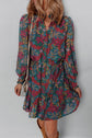Maria Floral V Neck Puff Sleeve Dress