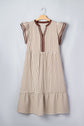 Nadia Flutter Sleeve Maxi PLUS Dress