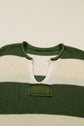 Violet Stripe Colorblock Notched PLUS Sweater