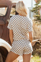 Etta Checkerboard Top and High Waist Skorts Outfit