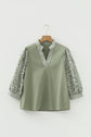 Kaiya Sleeve Contrast Patchwork Blouse