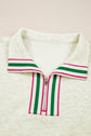 Felitina Patchwork Zip Collar Pullover