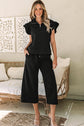 Alyssa Textured Flutter Sleeve Top