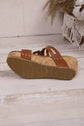 Sara Leather Wedge Platform Slippers