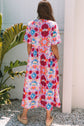 Hannah Floral Tied Front High Waist Long Dress