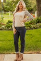 Quezia Ribbed Knit U Top