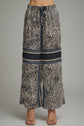 Abstract Zebra Print Wide Leg Pants