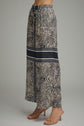 Abstract Zebra Print Wide Leg Pants