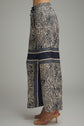 Abstract Zebra Print Wide Leg Pants