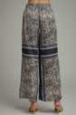 Abstract Zebra Print Wide Leg Pants