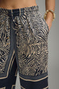 Abstract Zebra Print Wide Leg Pants