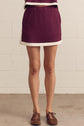 Knit Mini Skirt in Burgundy