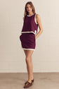Sleeveless knit top in Burgundy