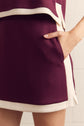 Knit Mini Skirt in Burgundy