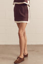 Knit Mini Skirt in Rust