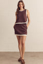 Knit Mini Skirt in Rust