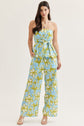 Floral Strapless Peplum Top