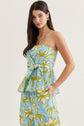 Floral Strapless Peplum Top