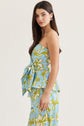Floral Strapless Peplum Top