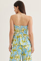 Floral Strapless Peplum Top