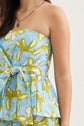Floral Strapless Peplum Top