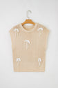Giselle applique Cap Sleeve Sweater