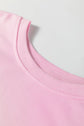 Pink Colorblock Patchwork Drop Shoulder Plus Size Sweatshirt