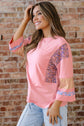 Selene Color Block Patchwork Long Sleeve Top