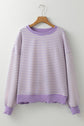 Angie Stripe Loose Drop Shoulder Long Sleeve Top
