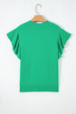 Alexis Ruffle Short Sleeve Sweater