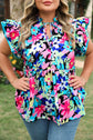 Dani Sleeve Tied Notched PLUS Blouse