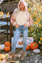 Mila Western Print Patch Long Sleeve Top