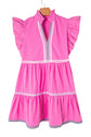 Margaret Flutter Sleeve Tiered Dress