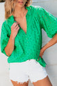 Arielle Embroidered Hollow-out Puff Sleeve Blouse