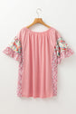 Lacey Ruffled Short Sleeve PLUS Blouse