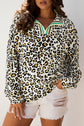 Laurel Leopard V Neck Blouse