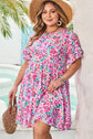 Talia Plus Size Floral Short Sleeve Flare Dress