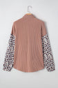 Journee Leopard Ribbed Casual Shacket