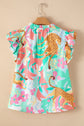 Magnolia Tie Summer Floral Blouse