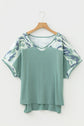 Mazie Mist Ribbed Patchwork PLUS Tee