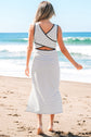 Hana Stripe Criss Cross Slim Fit Midi Dress