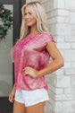 Alanna Metallic Cap Sleeve Top