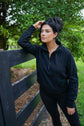 Vivienne Zip Up Stand Collar Ribbed Thumbhole Sleeve Sweatshirt